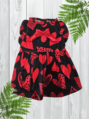 Black Dress with Hearts (D740)
